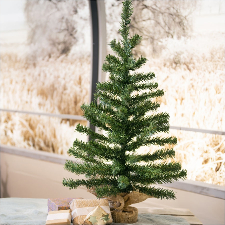 ALBERO MINI H90D46CM VERDE VASO JUTA 2