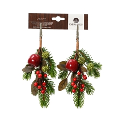 PICK BACCHE ROSSE H22CM  SET 2 PEZZI CON CLIP