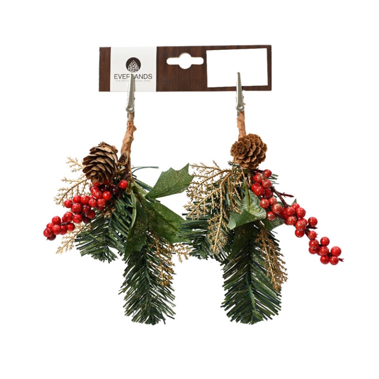 PICK BACCHE ROSSE H22CM  SET 2 PEZZI CON CLIP