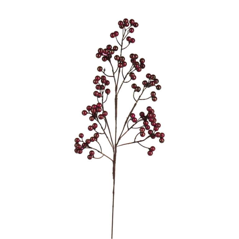 RAMO FIORE BACCHE H59CM  BORDEAUX