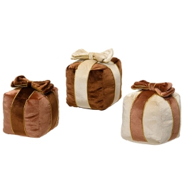 CUSCINO H15CM VELLUTO SCATOLA FIOCCO COLORI ASSORTITI