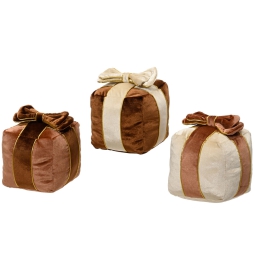 CUSCINO H18CM VELLUTO SCATOLA FIOCCO COLORI ASSORTITI