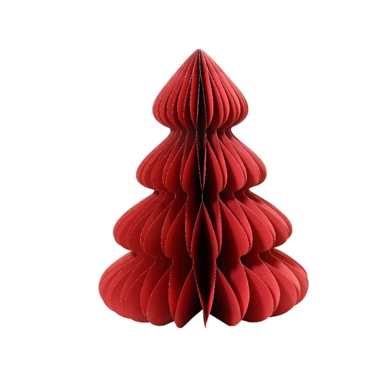 DECORO ALBERO CARTA      D48H60CM ROSSO