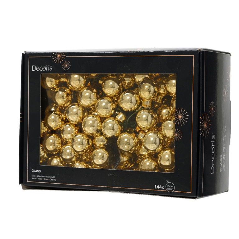 SFERE VETRO 144PZ D2CM   ORO CHIARO