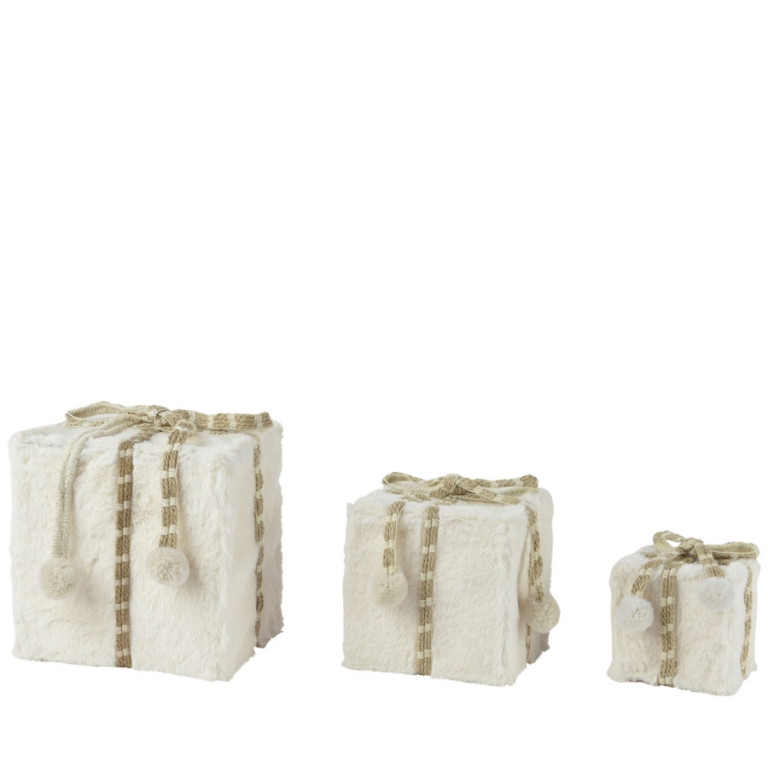 GIFTBOX BIANCO LANA SET 3PZ EFFETTO PELLICCIA 2