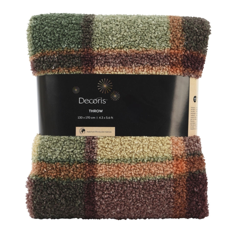 COPERTA QUADRI MULTICOLE 170X130CM