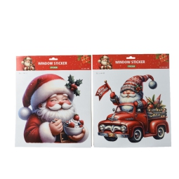 VETROFANIA BABBO NATALE  FUNNY 30,5CM SOGGETTI ASSORTITI