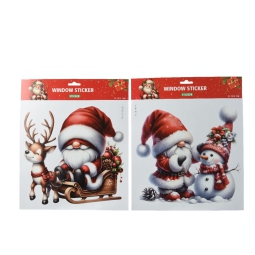 VETROFANIA BABBO NATALE  FUNNY 30,5CM SOGGETTI ASSORTITI