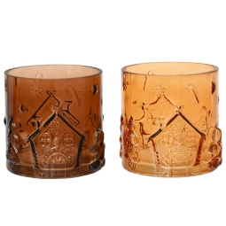 BICCHIERE CANDELA H12CM  COLORI ASSORTITI