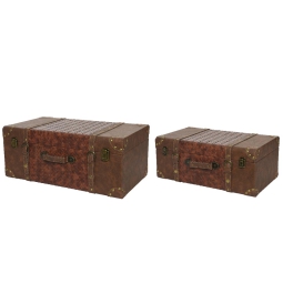 BAULI SET 2PZ MARRONE    58X23X33CM - 48X18X28CM