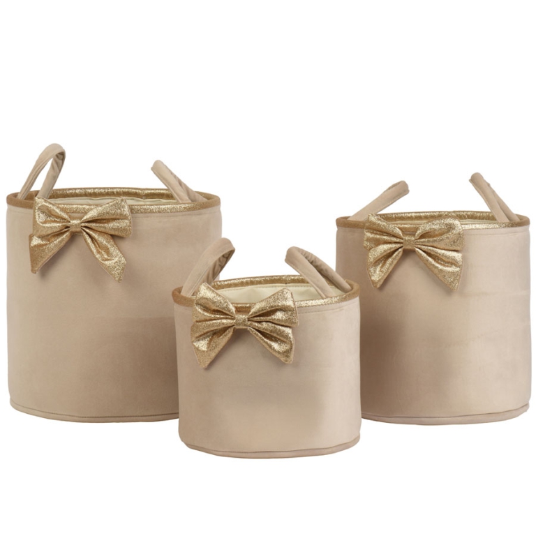 CESTO VELLUTO SET 3PZ    PERLA