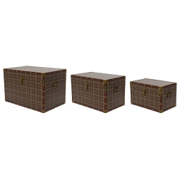 BAULE SET 3PZ STAMPA QUADRI SIMILPELLE