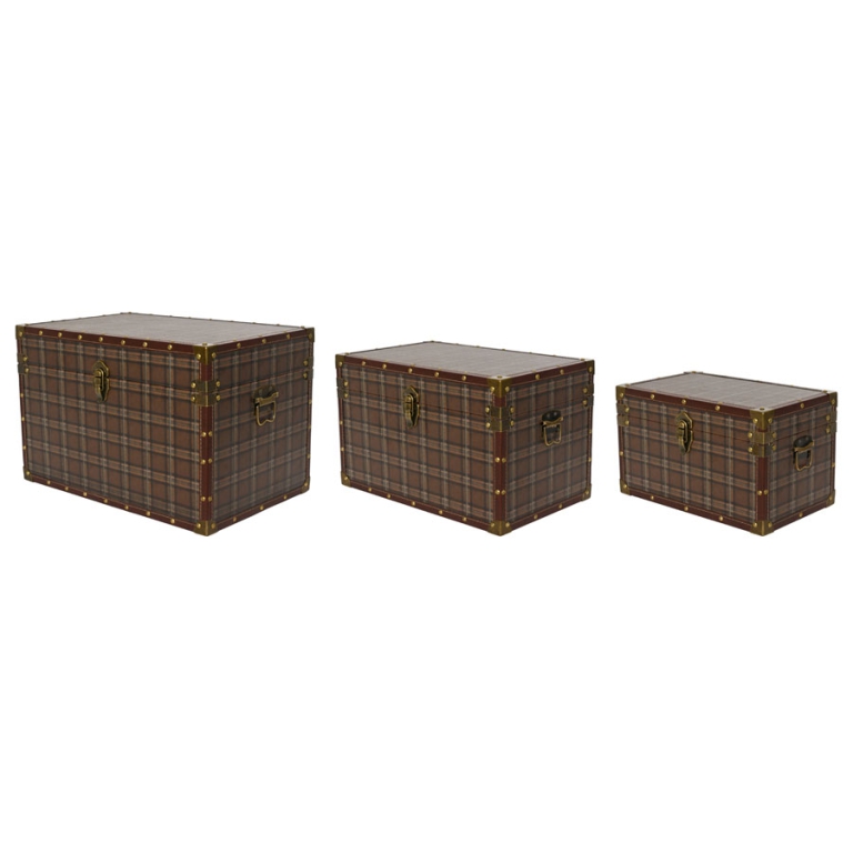 BAULE SET 3PZ STAMPA QUADRI SIMILPELLE