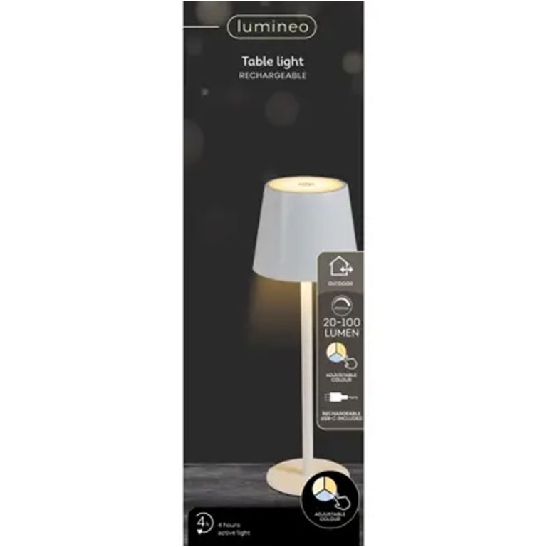 LAMPADA DA TAVOLO RICARICABILE BIANCA 3