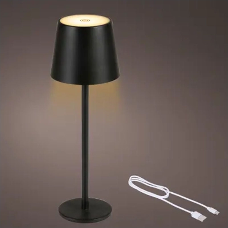 LAMPADA DA TAVOLO RICARICABILE NERA