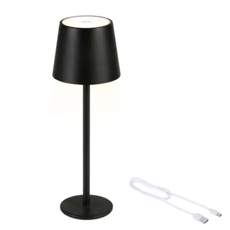 LAMPADA DA TAVOLO RICARICABILE NERA 2