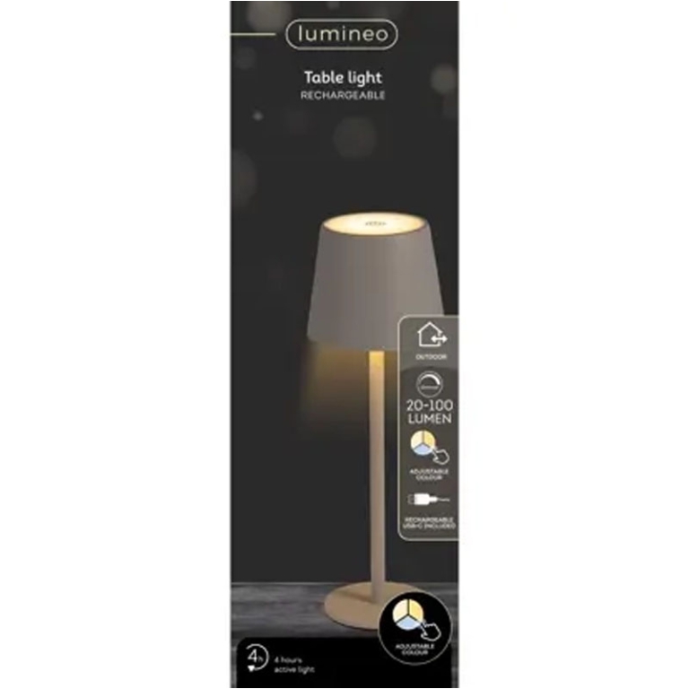 LAMPADA DA TAVOLO RICARICABILE BEIGE 3
