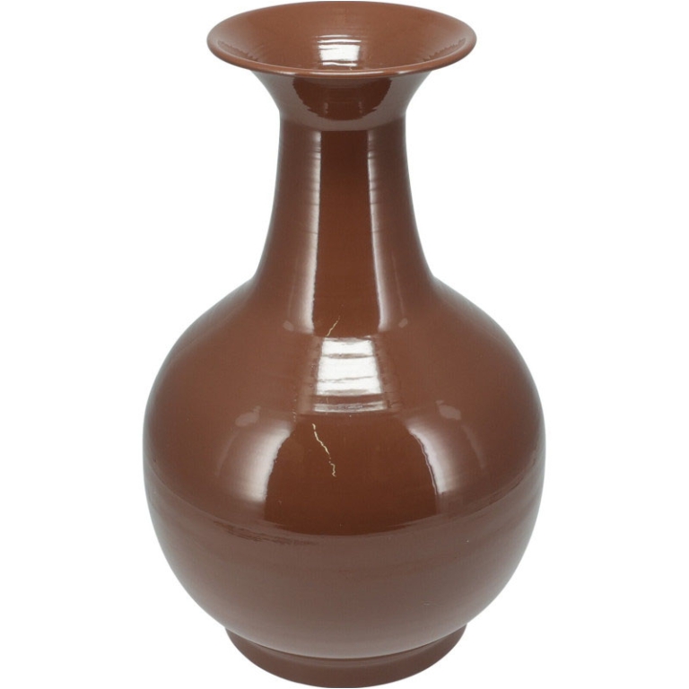VASO D24H38CM LUCIDO     MARRONE