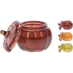 CANDELA VETRO ZUCCA D8CM COLORI ASSORTITI