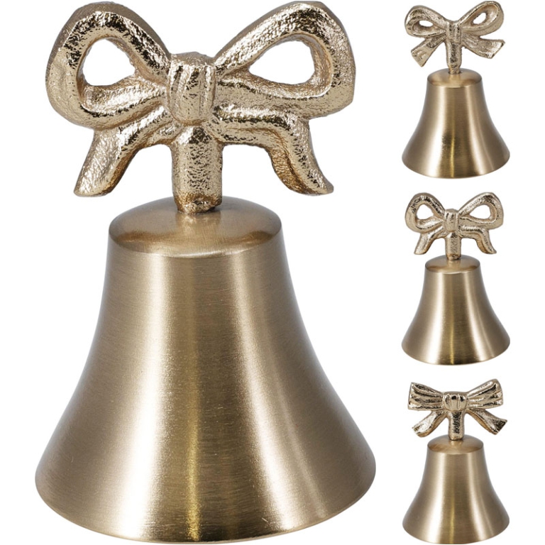 CAMPANELLA DORATA 6X9CM  MANICO FIOCCO ASSORTITI