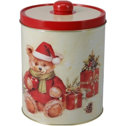 SCATOLA LATTA DECORO ORSETTO CON COPERCHIO