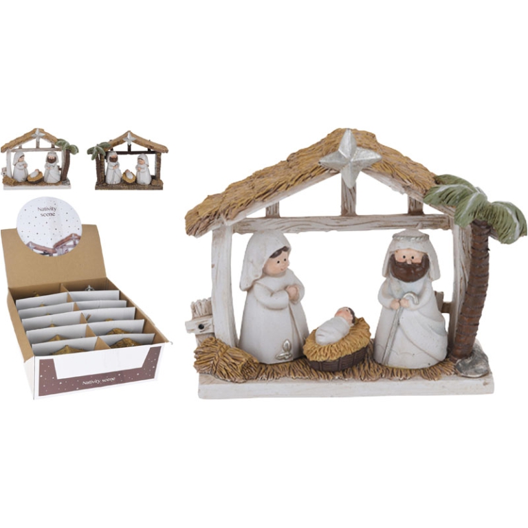 NATIVITÀ RESINA 13X11CM SOGGETTI ASSORTITI