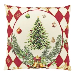 CUSCINO 45X45CM SCACCHIERA CON DECORO