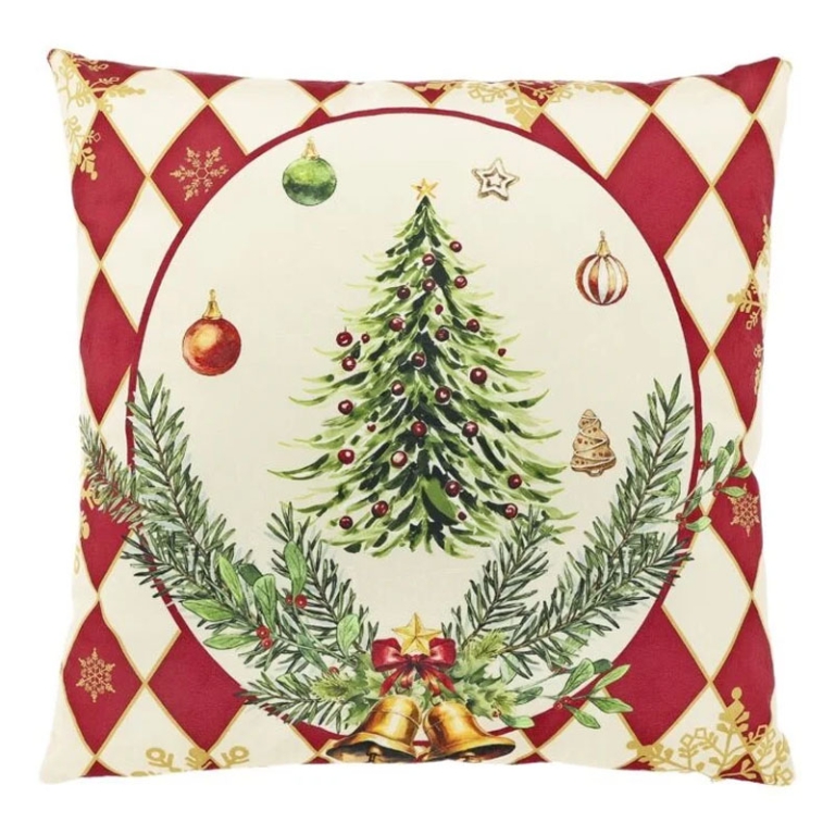 CUSCINO 45X45CM SCACCHIERA CON DECORO