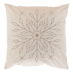 CUSCINO 45X45CM DECORO RILIEVO FIOCCO DI NEVE