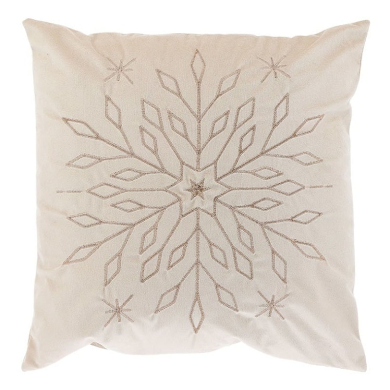 CUSCINO 45X45CM DECORO RILIEVO FIOCCO DI NEVE