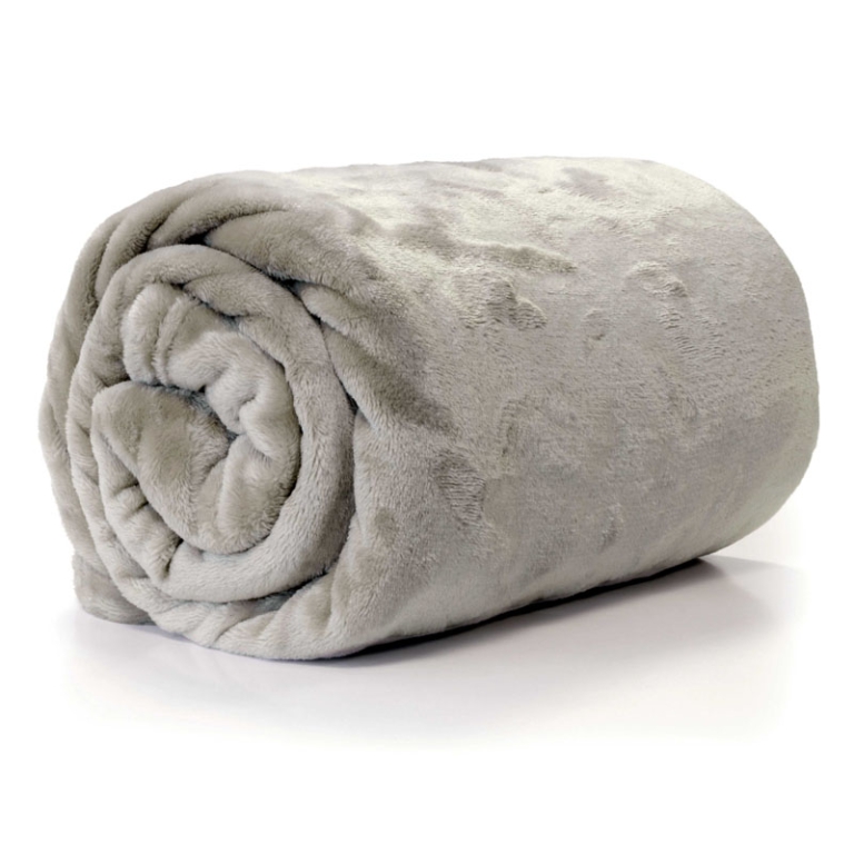 COPERTA 130X180CM GRIGIO CHIARO
