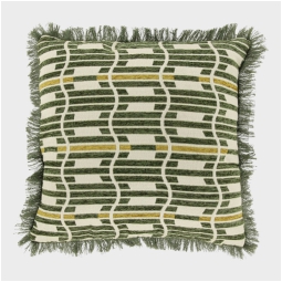 CUSCINO 45X45CM VERDE CHIARO DETTAGLI GEOMETRICI