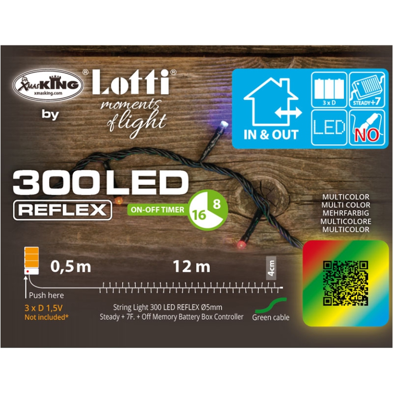 LUMINARIA 300 LED 12MT MULTICOLORE BATTERIA ESTERNO 3