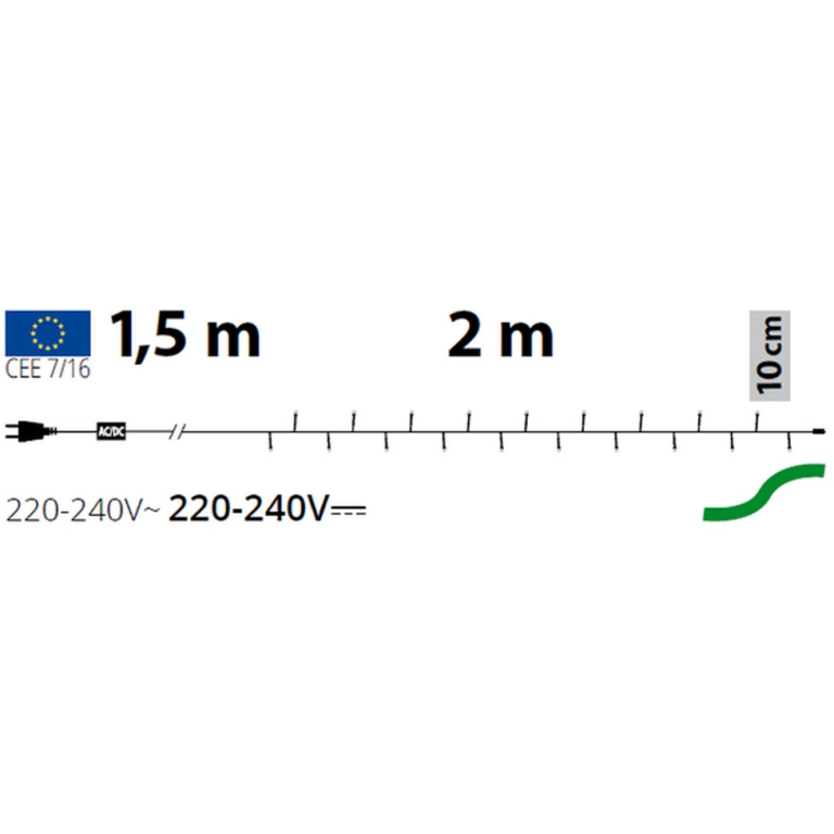 LUMINARIA 20 LED 1,5+2M MULTICOLORE 3