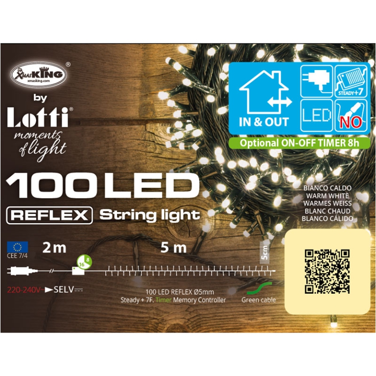 LUMINARIA 100 LED 2+5MT BIANCO CALDO ESTERNO 3