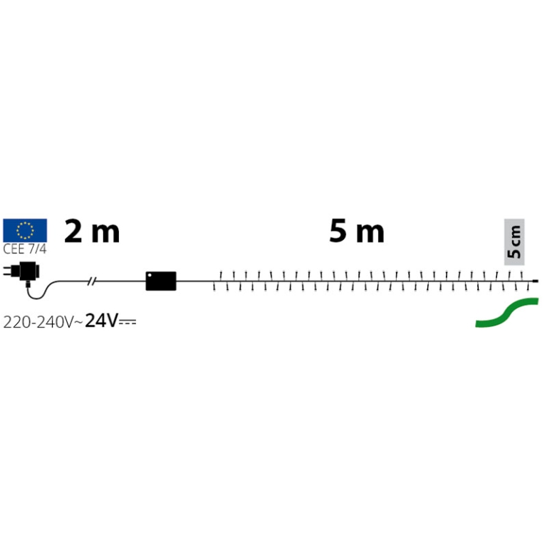 LUMINARIA 100 LED 5MT BIANCO FREDDO ESTERNO 2