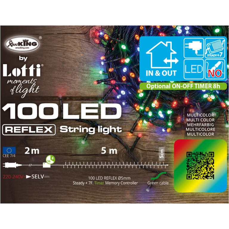 LUMINARIA 100 LED 2+5MT MULTICOLORE ESTERNO 3