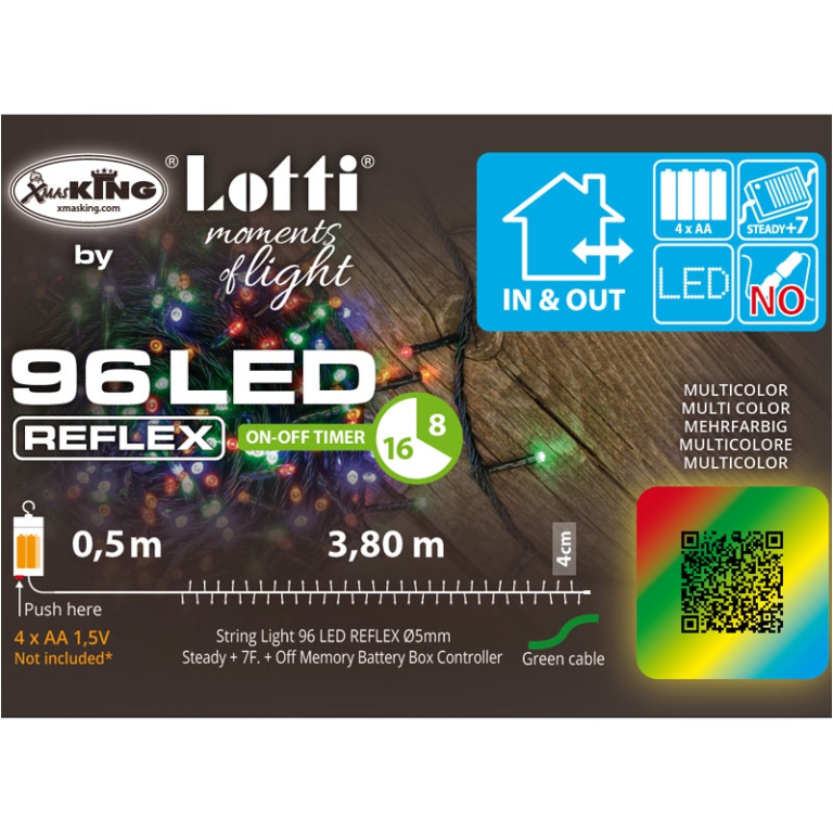 LUMINARIA 96 LED 3,8MT MULTICOLORE BATTERIA ESTERNO 3