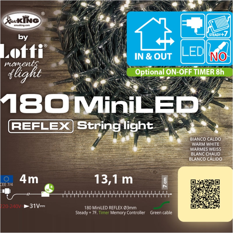 LUMINARIA 180 LED 13,1MT BIANCO CALDO ESTERNO 3