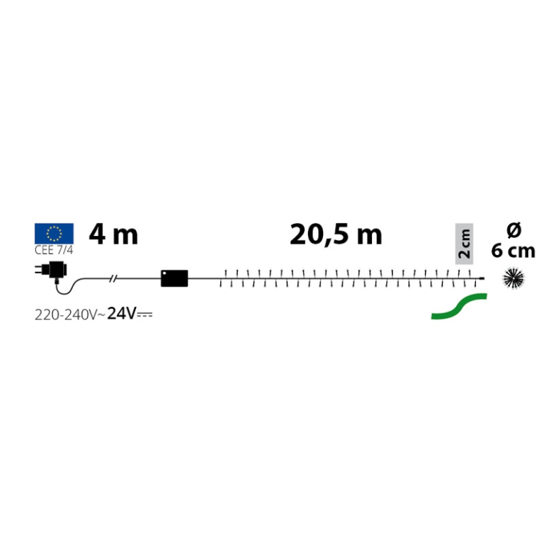 LUMINARIA 1000 LED 20,5MT BIANCO FREDDO MINICLUSTE 5
