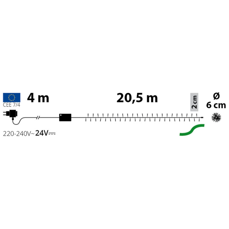 LUMINARIA 1000 LED 20,5MT MULTICOLORE MINICLUSTER 2