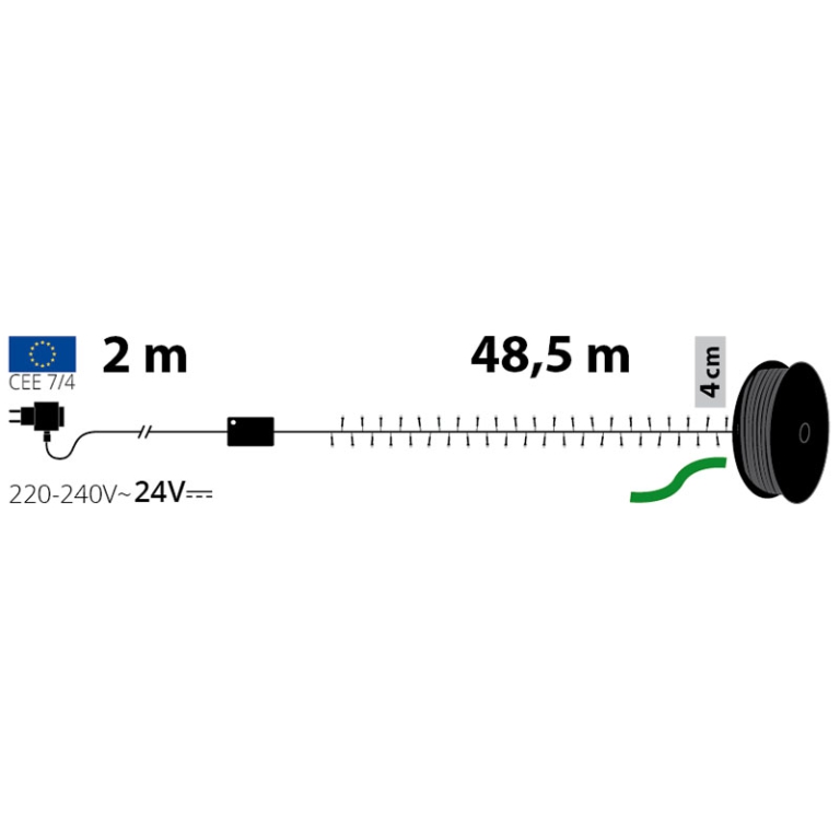 LUMINARIA 1200 LED 48,5MT BIANCO CALDO ESTERNO 2