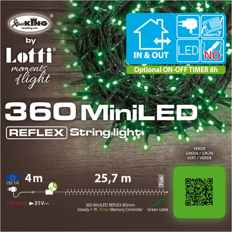 LUMINARIA 360 LED 25,7MT VERDE 8 GIOCHI ESTERNO 5