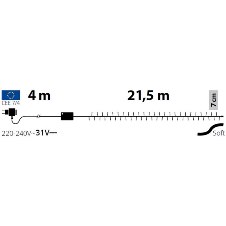 LUMINARIA 300 LED 21,5MT BIANCO FREDDO SUPERBRIGHT 3