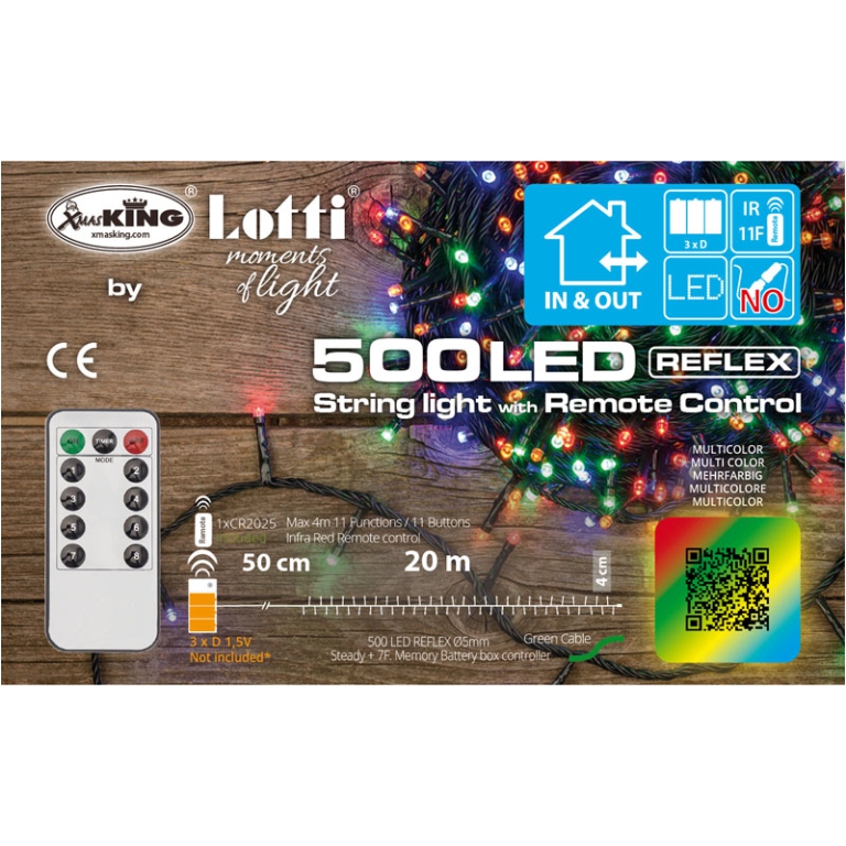 LUMINARIA 500 LED 20MT MULTICOLORE BATTERIA 3