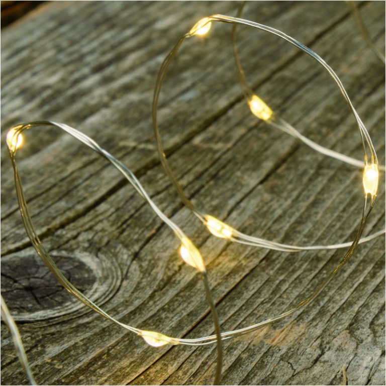 LUMINARIA 20 MICROLED 2M BIANCO CALDO A BATTERIA