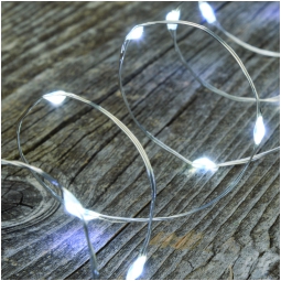 LUMINARIA 20 MICROLED 2M BIANCO FREDDO A BATTERIA
