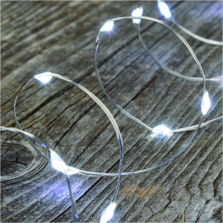 LUMINARIA 20 MICROLED 2M BIANCO FREDDO A BATTERIA