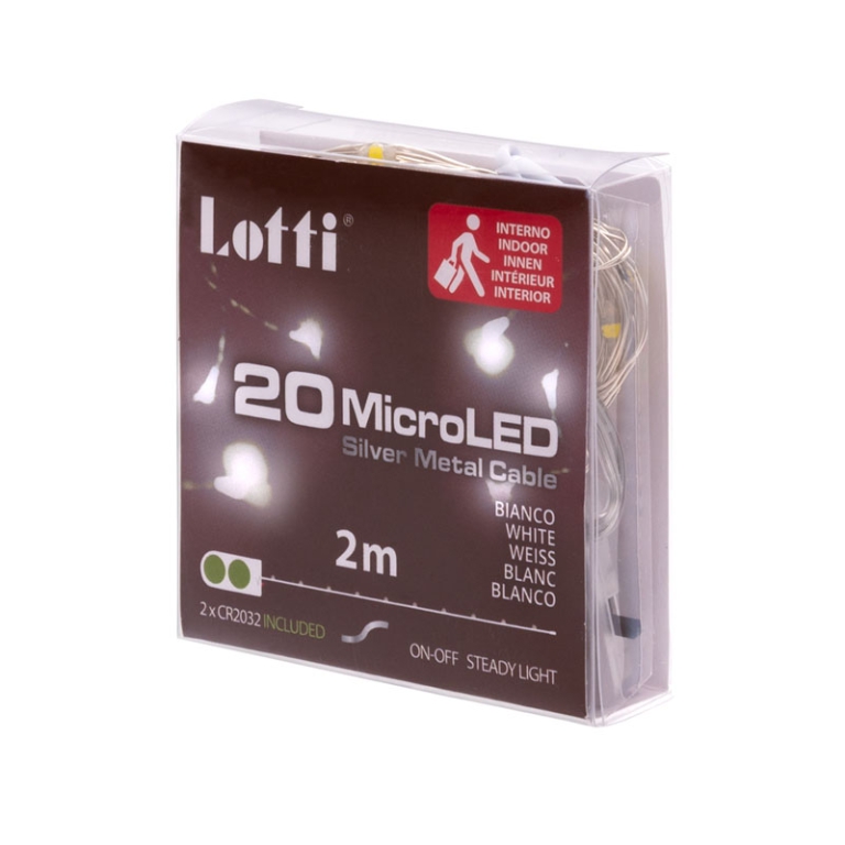LUMINARIA 20 MICROLED 2M BIANCO FREDDO A BATTERIA 3