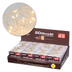 LUMINARIA 20 MICROLED 2M BIANCO CALDO A BATTERIA